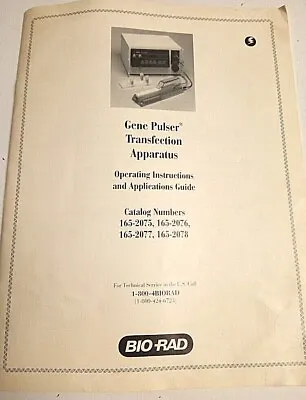 Buy Bio-Rad Operating Instructions Manual & Applications Guide For Gene Pulser  • 19.50$