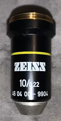 Buy Carl Zeiss Microscope Lens Objective 10x 10/0.22 46 04 00 - 9904 (160/-) Yellow • 25$