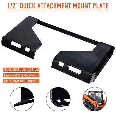Buy 1/2  Steel Quick Attachment Mount Plate For Bobcat Kubota Skid Steer Adapter Os • 99.59$