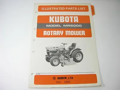 Buy Kubota MR6000 Rotary Mower Lawn Tractor Illustrated Parts Manual Book List OEM • 32.42$
