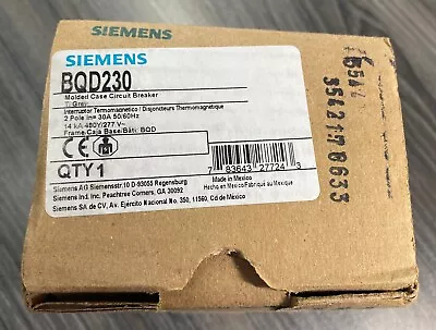 Buy New ITE Siemens BQD BQD230 30A 480VAC 2-Pole Molded Cased Circuit Breaker - USA • 115$