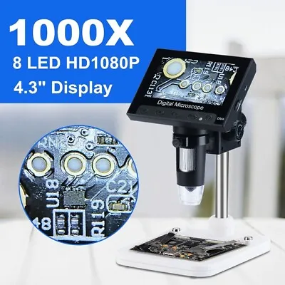 Buy Elikliv 4.3  Coin Microscope LCD Digital Microscope Camera 1000x Coin Magnifier • 49.65$