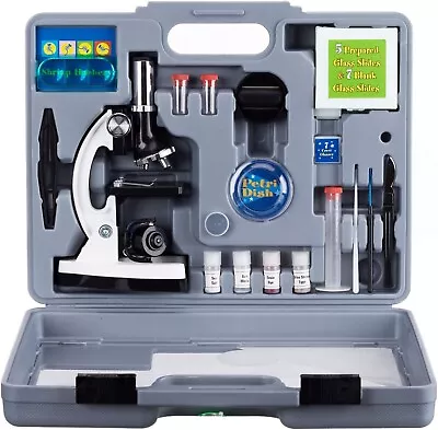 Buy AmScope 52pc 120X-1200X Starter Compound Microscope Science Kit For Kids  • 48.89$