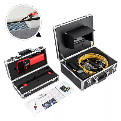 Buy 512HZ Sewer Camera Pipe Inspection Camera 7  LCD Monitor W/ 65FT Cable & Locator • 528.19$