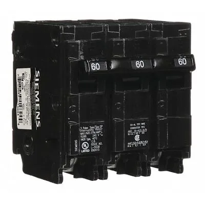 Buy Siemens Q360 Miniature Circuit Breaker, Qp Series 60A, 3 Pole, 240V Ac • 59.69$