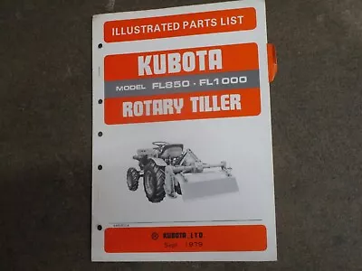 Buy Kubota FL850 FL1000 FL 850 1000 Rotary Tiller Parts Manual • 10$