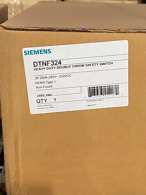 Buy Siemens Dtnf324 Double Throw Safety Switch • 2,150$