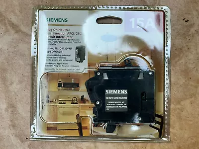 Buy Siemens 15A Q115DFNP Plug-on Neutral AFCI/GFCI Circuit Breaker QFGA2N • 32$