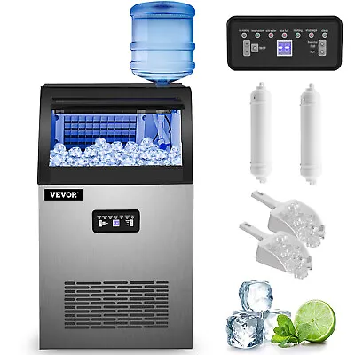 Buy VEVOR 120LBS/24H Commercial Ice Maker 450W Ice Cube Machine 2-IN-1 Water Inlet • 387.99$