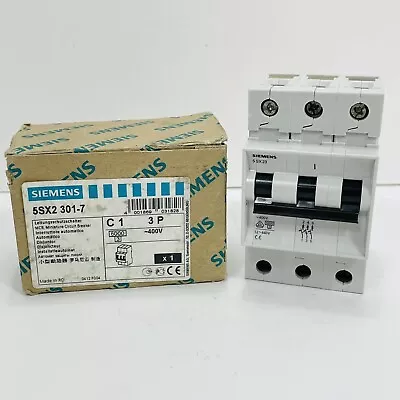 Buy Siemens 5SX2 301-7 Miniature Circuit Breaker 3P 400V ~New Surplus~ • 39.99$