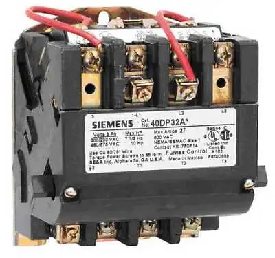 Buy Siemens 40Dp32aa 240Vac Non-Reversing Magnetic Contactor 3P 27A Nema 1 • 387.79$