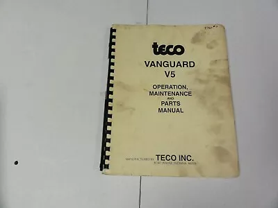 Buy Teco Vanguard V5 Aerial Device Operation Maintenance And Parts Manual • 50$