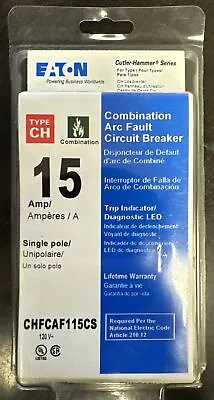 Buy NEW SEALED Eaton 15Amp Combination Arc Fault Circuit Breaker CHFCAF115CS *LOW $* • 43.95$