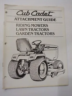 Buy Cub Cadet Attachment Guide Riding Mowers Lawn Tractors Garden Tractors • 5.95$