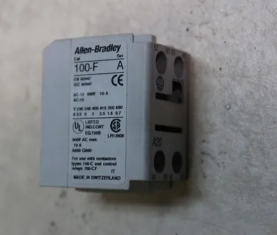 Buy Allen Bradley 100-f  Ser A Contact Bolcks 10 Amps 2-no Contacts  (17) Available • 5$