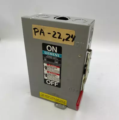 Buy Siemens GF221N Safety Disconnect Switch 30A 2P 240V 7.5HP Max Type 1 Encl 30 Amp • 35$