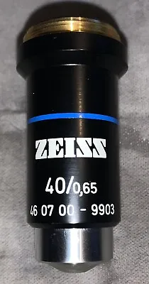 Buy Zeiss Microscope Lens Objective 40x 40/0.65 0,65 46 07 00 - 9903 (160/0.17) Blue • 29.95$