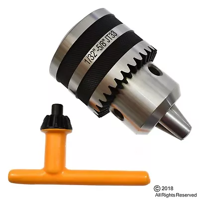 Buy 5/8  Drill Press Precision Chuck Jt33 Jt 33 Jacobs Taper With Fluted Grips • 34.95$