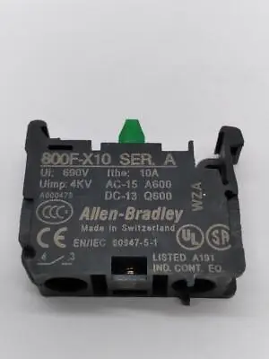 Buy  Allen-Bradley 800F-X10 Contact Block For Pushbutton 690VAC  • 19.25$