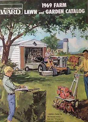 Buy Montgomery Ward 1969 Farm Catalog Riding Lawn Garden Tractor Gilson Tiller Sheds • 135.14$