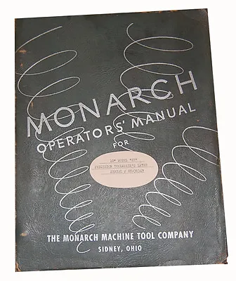 Buy Monarch 10 EE Lathe Parts And Operators Manual 1954 • 56$