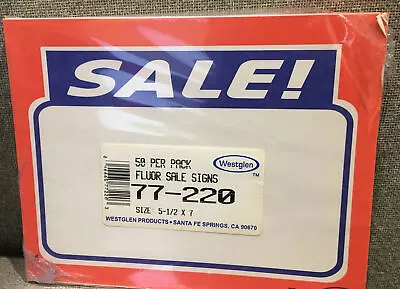 Buy Westglen Fluorescent SALE Signs, 50 Per Pack #77-220-  5 1/2 X 7 • 12.79$