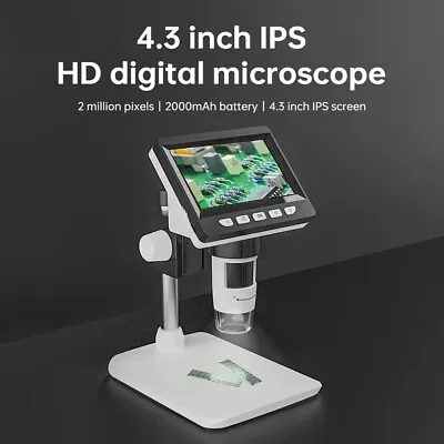 Buy Digital Microscope 1000X USB Coin Microscope 4.3  LCD Screen Soldering (White) • 38.99$