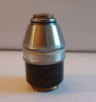 Buy Zeiss Pol Plan 100/1.25 Oel 160mm TL Microscope Objective Lens In Case • 60$