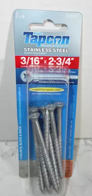 Buy Tapcon 3/16  X 2-3/4  Stainless Steel Phillips Flat Head Concrete Anchor Screws • 10$