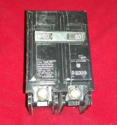 Buy Siemens Q260 60Amp 2 Pole 240V Circuit Breaker - Black • 29.97$