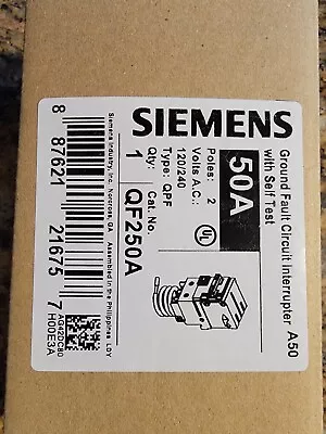 Buy Siemens QF250 50A 2-Pole 240V Circuit Breaker • 58$
