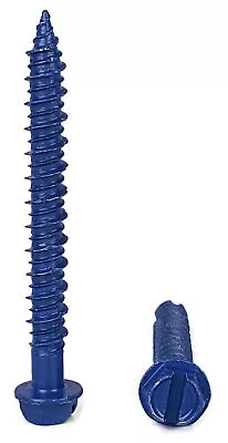 Buy 1/4  Slotted Hex Washer Head Tapcon Style Masonry Concrete Screws QTY 100 • 26.60$