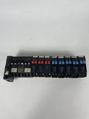 Buy Lot Of 12 Tandem Twin 1 Pole 15 AND 20 Amp Duplex Circuit Breakers, Tested • 76.46$