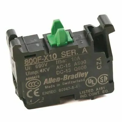 Buy Allen-Bradley 1 N.O Contact Block (800F-X10) • 12.99$