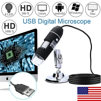Buy 500X 1000X USB Digital Microscopes For Electronic Accessories Coin Inspection US • 22.79$