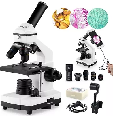 Buy Microscope For Adults Kids, 100X-2000X BEBANG Compound With Microscope Slides • 85$