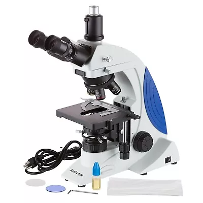 Buy AmScope 40X-1000X Plan Infinity Kohler Research Trinocular Compound Microscope • 793.04$