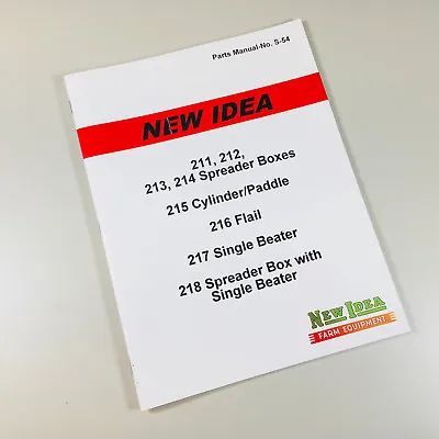 Buy New Idea 211 212 213 214 Manure Spreader Box Parts Manual Catalog • 14.97$