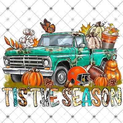 Buy Fall Truck Pumpkin Coffee Football Sublimation Transfer, Ready To Press, Autumn • 8$