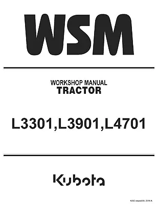 Buy Kubota L3301 L3901 L4701 Tractor Workshop Manual Service Repair • 31.99$