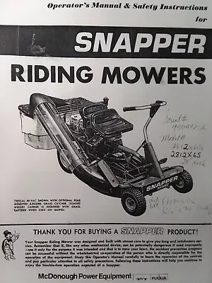 Buy Snapper Rear Engine Riding Lawn Mower Tractor Owners Manual HI VAC 2812X6S • 45.04$