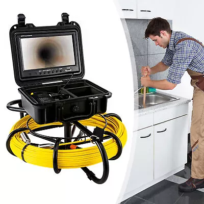 Buy 100FT Pipe Inspection Camera HD1200 TVL Drain Sewer Camera 9in LCD Monitor IP68 • 539.99$