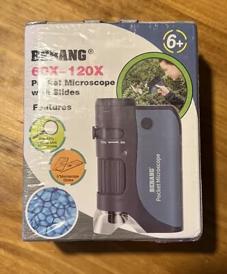 Buy Pocket Microscope, 60x-120x Handheld Mini Microscope Kids With LED Lights, 5 For • 10.20$