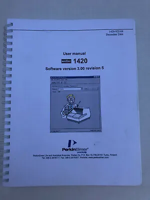 Buy Perkin Elmer 1420 Software Version 3.00 Revision 5 User Manual Guide 1420-922-09 • 25.99$