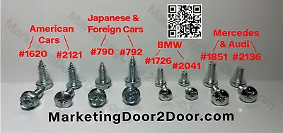 Buy 100 LICENSE PLATE SCREWS Of Your Choice From 8 Options For Auto Dealers - Bulk • 15.95$