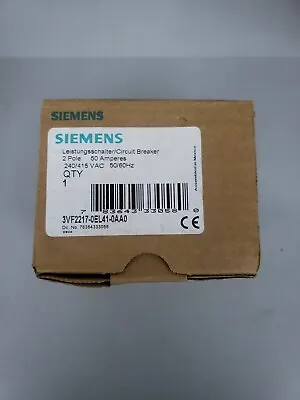 Buy New Siemens 3vf2217-0el41-0aa0 Circuit Breaker 2 Pole 50 Amp 480v Type Vf100  • 84.99$