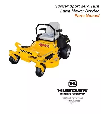 Buy 140 Service Parts Manual Fits Hustler Sport Zero Turn Lawn Mower HS140 • 23$