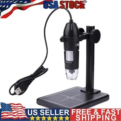 Buy 1600X USB Digital Microscope With Stand 8LED 2MP Zoom Electric Microscopes • 22.83$