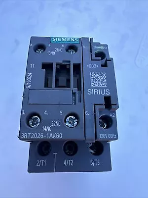 Buy Siemens Sirius 3rt2026-1ak60 Contactor 40/9a 1/3-6hp/115-480v 3rt20261ak60 • 65$