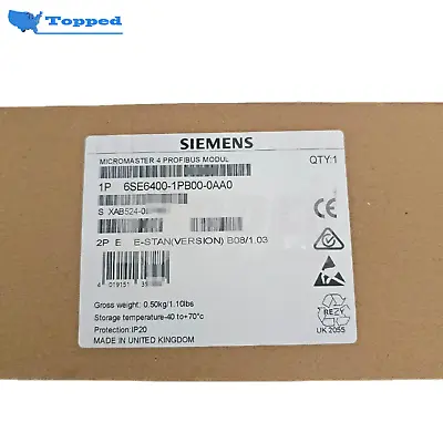 Buy NEW In Box For SIEMENS 6SE6400-1PB00-0AA0 MICROMASTER 4 PROFIBUS MODULE • 142.09$